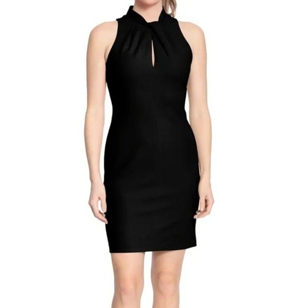 London Times Twist Halter Neck Mini Dress Size 6 Cocktail Workwear Minimalist